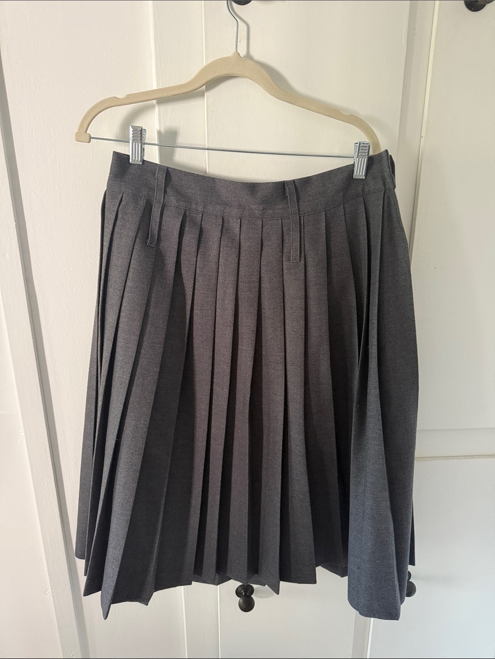THE FRANKIE SHOP Classic Pleated Women's Skirt in Charcoal Gray